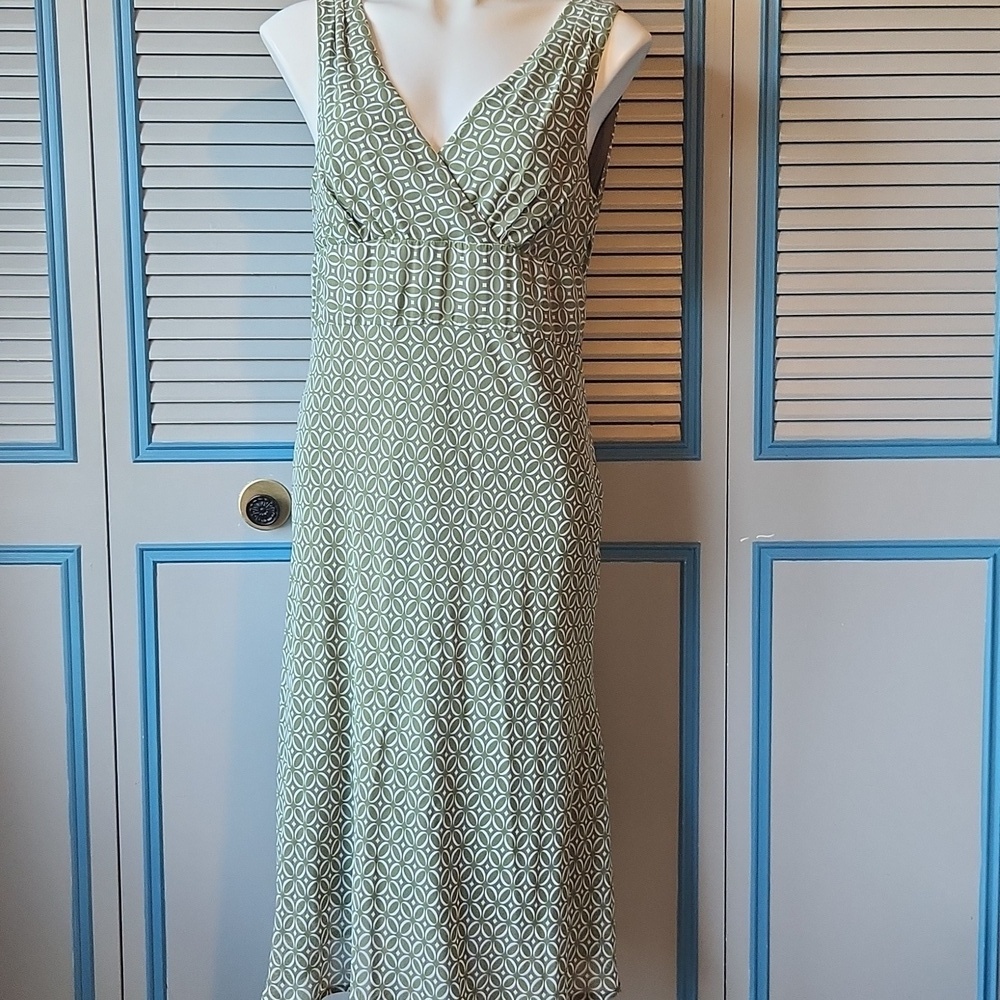 Connected Apparel Green Geometric Print Dress - Picture 2 of 13